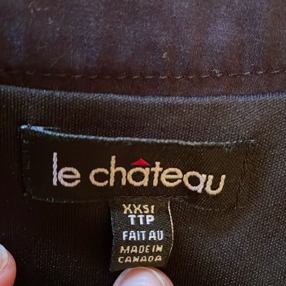 Le Chateau Dark Navy Ruched Dress - Picture 9 of 9